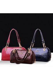 Women PU / Patent Leather Shell Shoulder Bag / Tote / Clutch Purple / Blue / Red / Black / Burgundy