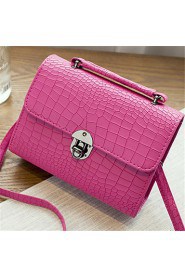 Women PU Baguette Shoulder Bag Pink / Purple / Gray / Black