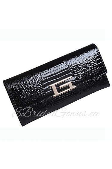 Ladie's Western Patent Leather Long Wallet