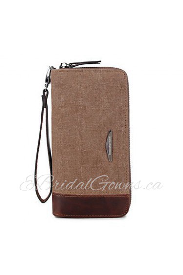 Men Canvas Wallet Zipper Bag