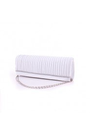 Women Satin Minaudiere Clutch / Evening Bag White / Pink