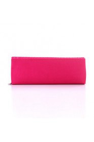 Women Satin Minaudiere Clutch / Evening Bag White / Pink