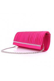 Women Satin Minaudiere Clutch / Evening Bag White / Pink