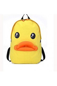 Unisex's School Bag Cartoon Duck Canvas Backpack Bag