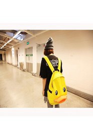 Unisex's School Bag Cartoon Duck Canvas Backpack Bag