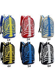 Unisex's Fashion Canvas Big Skeleton Student Backpack(Assorted Color)