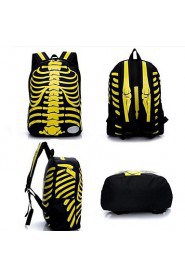 Unisex's Fashion Canvas Big Skeleton Student Backpack(Assorted Color)