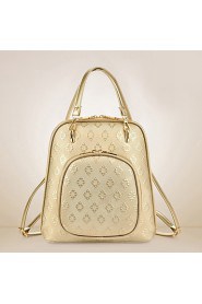 Women PU Bucket Backpack / Travel Bag Beige / Gold / Black