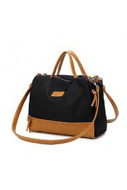 Women PU / Nylon Weekend Bag Shoulder Bag Brown / Black