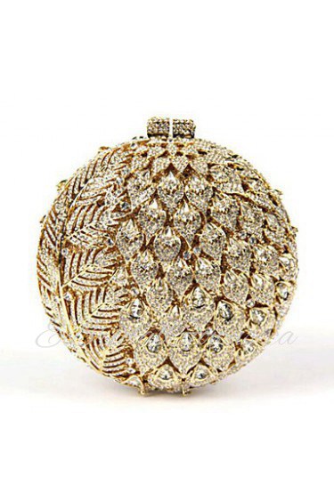 Women's Ball Shape Crystal Evening Clutch Box Minaudiere