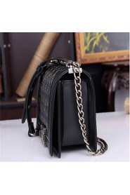 Women PU Sling Bag Shoulder Bag Black