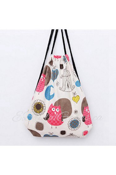 Women Casual Silk / Cotton Drawstring Backpack