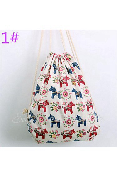 Women Casual Canvas Drawstring Backpack