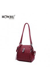 Women's PU Tote Bag/Single Shoulder Bag/Crossbody Bags Wine