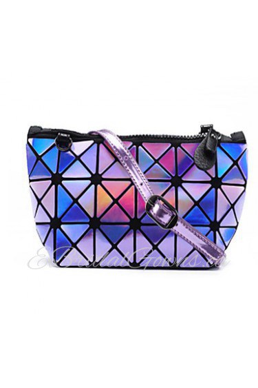 Women PU Casual Cosmetic Bag Purple 16cm*12cm*8cm