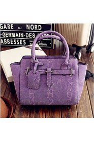 Women PU Shopper Tote Purple / Blue / Gray / Black