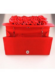 Women's Rose Silk Evening Bag Red Gold