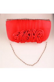 Women's Rose Silk Evening Bag Red Gold