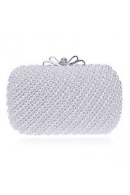 Women Polyester / Metal Minaudiere Clutch / Evening Bag White / Beige / Pink