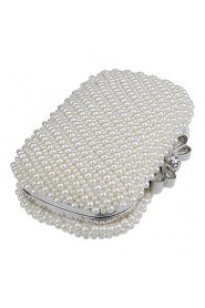 Women Polyester / Metal Minaudiere Clutch / Evening Bag White / Beige / Pink