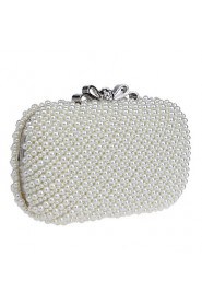 Women Polyester / Metal Minaudiere Clutch / Evening Bag White / Beige / Pink