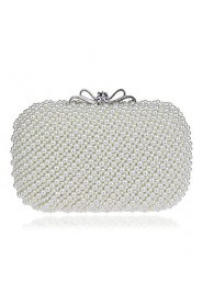 Women Polyester / Metal Minaudiere Clutch / Evening Bag White / Beige / Pink