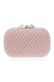 Women Polyester / Metal Minaudiere Clutch / Evening Bag White / Beige / Pink