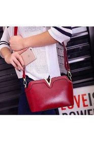 Women PU Baguette Shoulder Bag Blue / Brown / Red / Black / Khaki