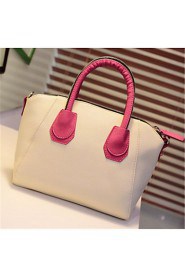 Women PU Baguette Tote White / Pink / Blue