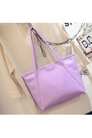 Women PU Shopper Tote White / Pink / Purple / Blue / Red / Black / Fuchsia