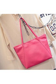 Women PU Shopper Tote White / Pink / Purple / Blue / Red / Black / Fuchsia