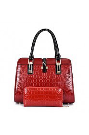 Women Formal / Casual / Office & Career / Shopping PU / Patent Leather Tote White / Blue / Red / Black