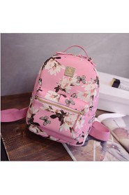 Women PU Bucket Backpack White / Pink / Black