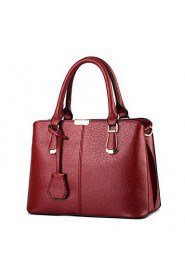 Women PU Baguette Shoulder Bag / Tote Red / Black