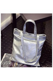 Women PU Shopper Shoulder Bag Pink / Brown / Silver / Black