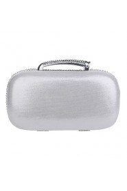 Women Polyester / Metal Minaudiere Clutch / Evening Bag Silver