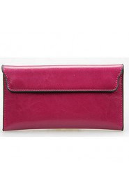 Women Professioanl Use Cowhide Wallet Purple / Blue / Brown / Black / Burgundy / Fuchsia / Almond