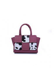 Women Formal / Office & Career Cowhide Tote Purple / Red / Gray / Black