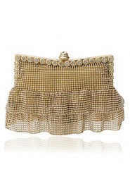 Women Polyester / Metal Minaudiere Clutch / Evening Bag Gold / Silver / Black