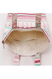 Women Casual Canvas Shoulder Bag Pink