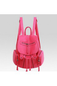 Women PU Bucket Backpack / School Bag / Travel Bag Blue / Red / Silver / Gray / Black