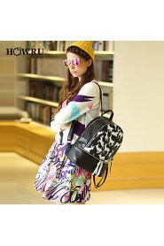 Women's PU Backpack/Tote Bag/Leisure bag/Travel Bag Black