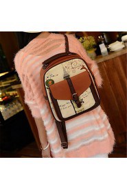 Women PU Bucket Backpack White / Brown / Black / Khaki