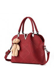 Women's Fashion Vintage PU Leather Messenger Shoulder Bag/Tote