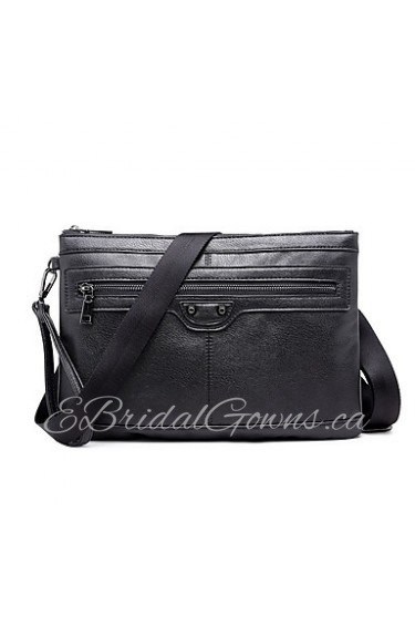 Men Formal / Sports / Casual / Outdoor / Office & Career / Shopping PU Shoulder Bag Black