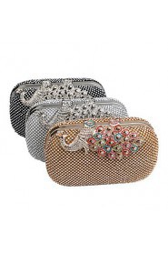 Women Polyester / Metal Minaudiere Clutch / Evening Bag Gold / Silver / Black