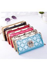 Women PU Knucklebox Clutch Blue / Gold / Red / Black