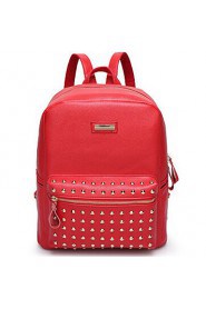 Women PU Bucket Backpack White / Blue / Red / Black