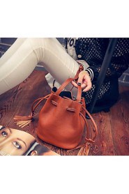 Women PU Bucket Shoulder Bag Green / Brown / Black