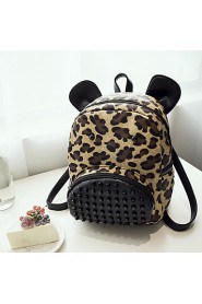 Women PU Bucket Backpack Brown